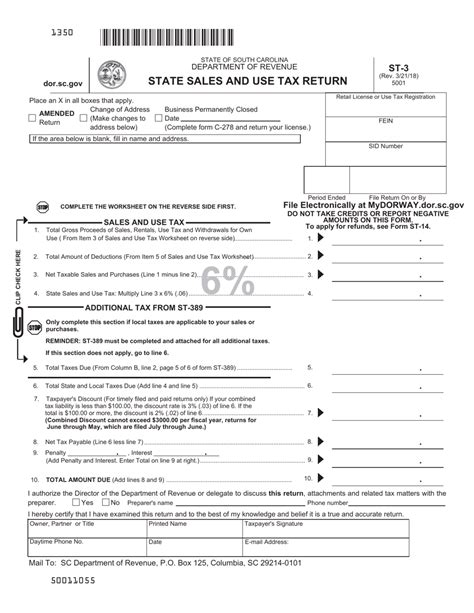 Sc Sales Tax Form: A Guide To Filing And Compliance