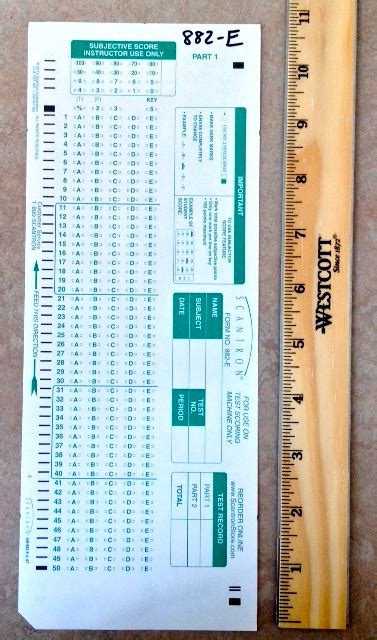 Scantron Form 882 E: Where To Buy And More