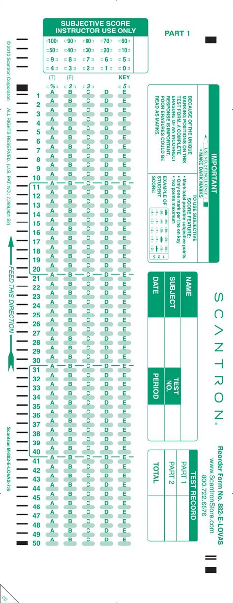 Scantron Form 882: A Comprehensive Guide