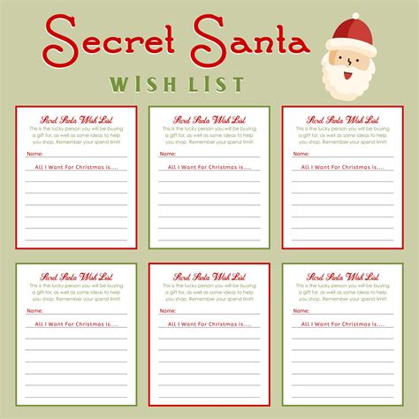 Secret Santa Favorites Form Ideas And Templates