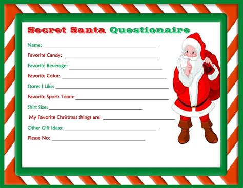 Secret Santa Template Form For Easy Gift Exchange