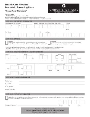 Sharecare Biometric Screening Form: Know Your Health Status