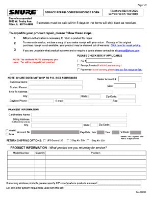 Shure Repair Form: Fix Your Audio Equipment Easily