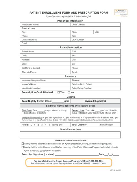 Simplified Xywav Enrollment Form In 5 Easy Steps