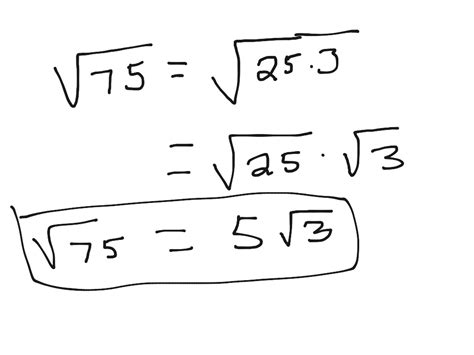 Simplify The Square Root Of 75 In Radical Form