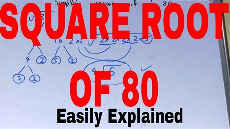 Simplify The Square Root Of 80 In 2 Easy Steps