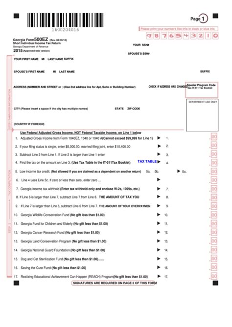 Simplify Your Filing: 5 Easy Steps For Georgia Form 500ez