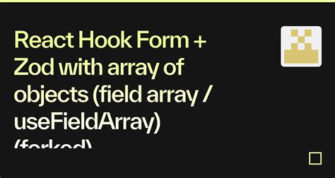 Simplifying Forms With Usefieldarray In React Hook Form