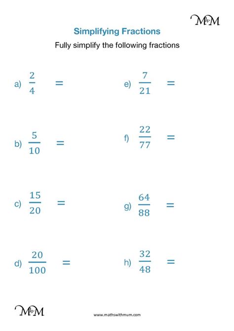 Simplifying Mixed Fractions To Their Simplest Form