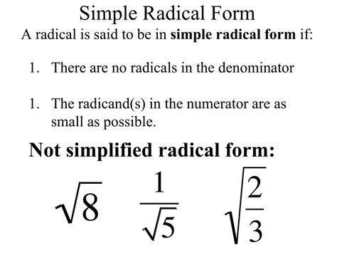 Simplifying Radicals: What Is Simplest Radical Form