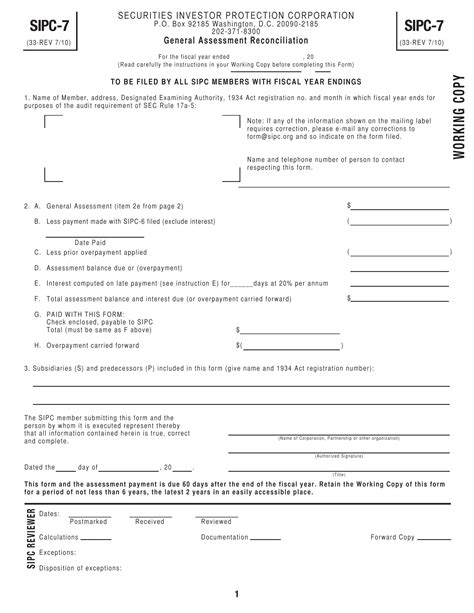 Sipc-7 Form: A Guide To Investor Protection