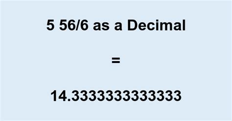 Six In Decimal Form