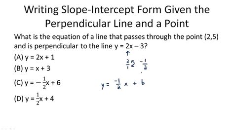 Slope Intercept Form Perpendicular Line Calculator Tool