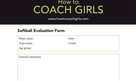 Softball Tryout Evaluation Form: A Coachs Essential Tool