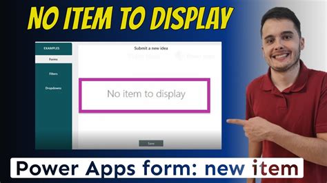 Solving Power Apps Form No Item To Display Error