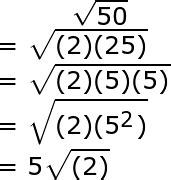 Square Root 50 In Radical Form Explained