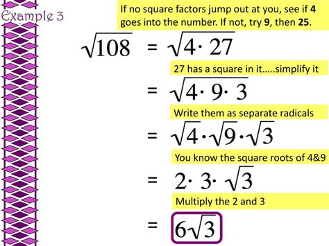 Square Root Of 108 In Radical Form Simplified