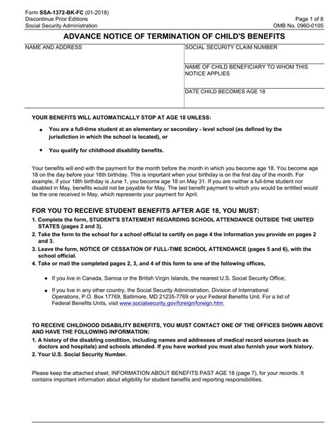 Ssa-1372 Form: Printable Social Security Administration Template