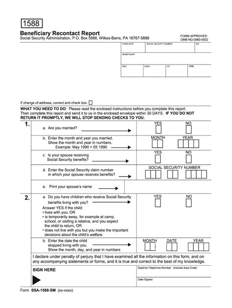 Ssa 1588 Form: How To Fill And Submit Correctly