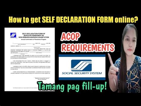 Sss Acop Form: Guide To Self-Declaration Form Filling