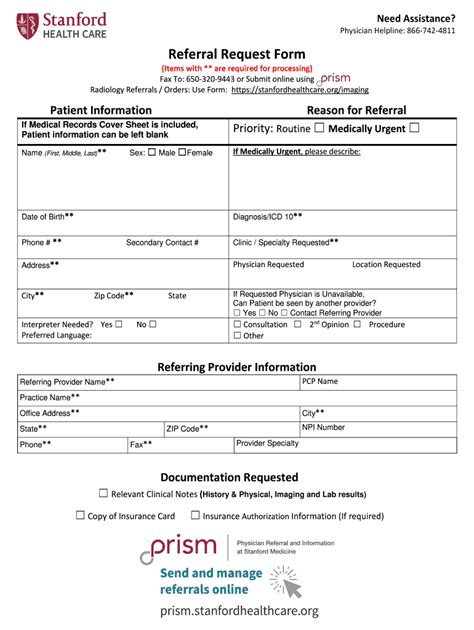 Stanford Referral Form: A Guide To Easy Patient Referrals