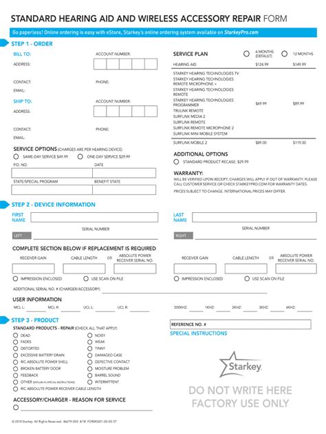 Starkey Hearing Aids Repair Form And Service Options