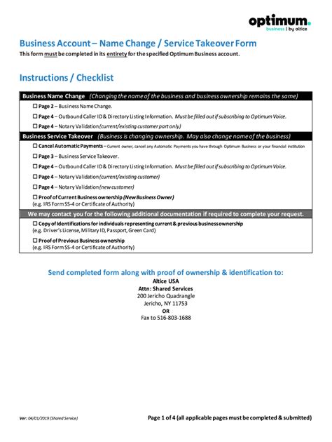 Streamline Operations With Optimum Business Service Takeover Forms