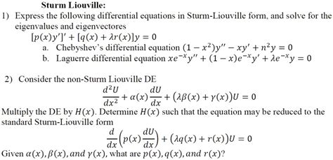 Sturm Liouville Form: A Mathematical Framework Explained