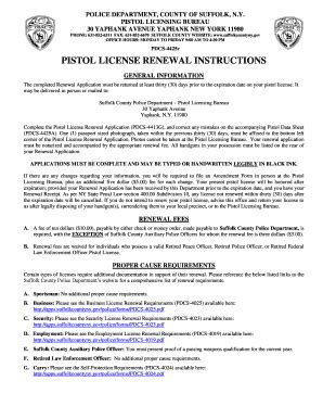 Suffolk County Pistol Permit Amendment Form Guide