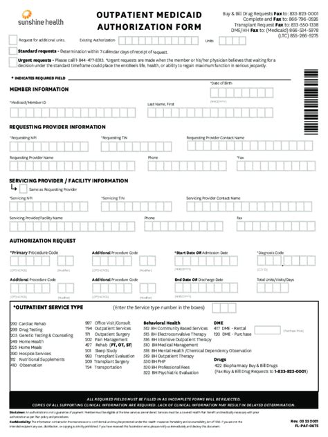 Sunshine Outpatient Authorization Form: A Step-By-Step Guide