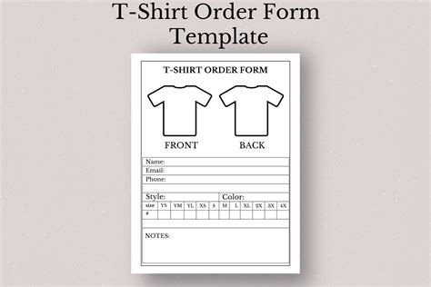 T-Shirt Order Form Template For Easy Bulk Orders