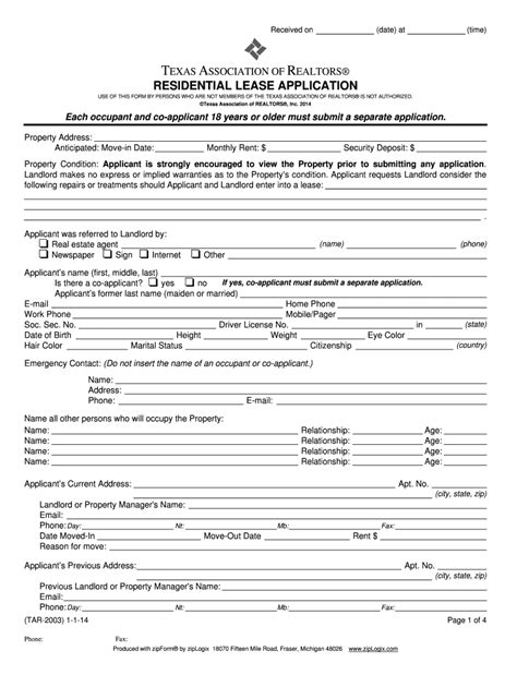 Tar 2001 Residential Lease Form: Texas Leasing Essentials