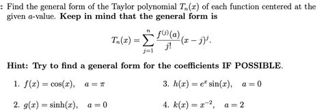 Taylor Polynomial General Form Explained