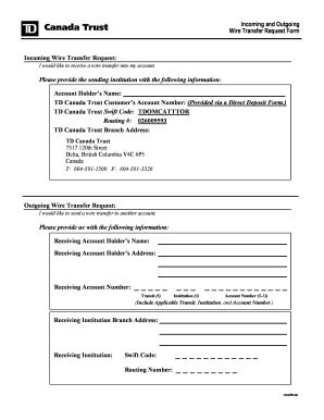 Td Bank Wire Transfer Form: A Step-By-Step Guide