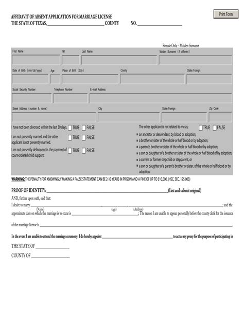 Tdcj Affidavit Of Informal Marriage Form: A Complete Guide