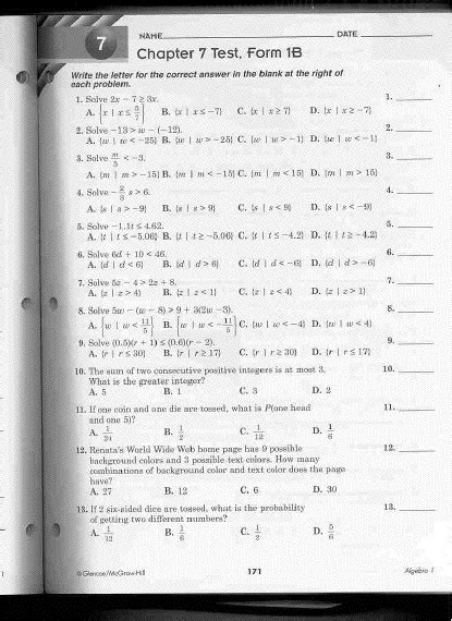 Test Form 1b: A Comprehensive Guide And Example