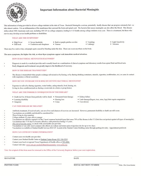 Texas A&M Meningitis Form: What You Need To Know