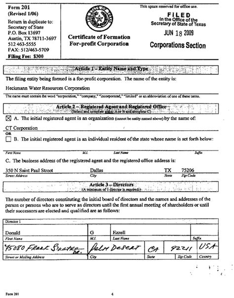 Texas Certificate Of Formation Form 50-246 Explained