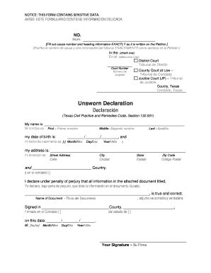 Texas Form 130-U: Understanding The Unsworn Declaration Form