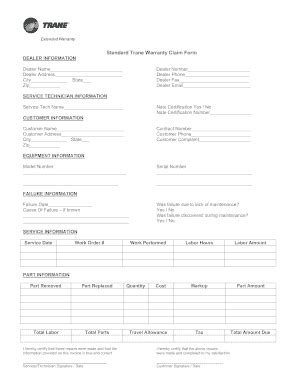 Trane Warranty Claim Form: Easy Filing Process Explained