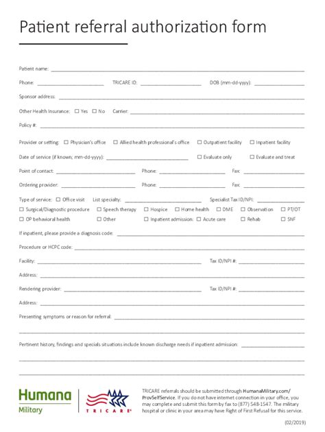 Tricare Prior Authorization Referral Form Made Easy