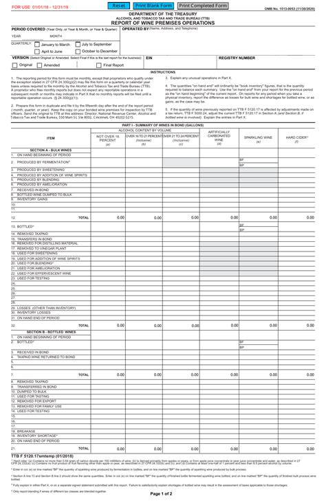 Ttb F 5120.17 Form: A Brewerys Guide To Compliance