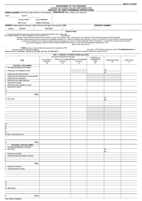 Ttb Form 5120.17: A Guide To Report Of Wine Premises