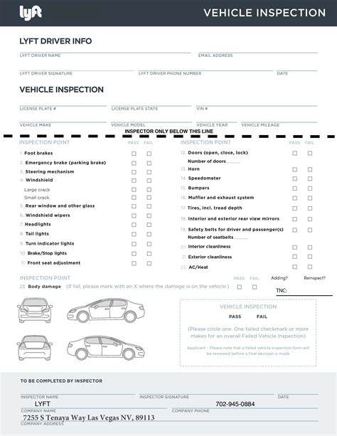 Uber And Lyft Vehicle Inspection Form Requirements