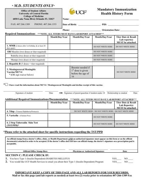 Ucf Immunization Form: What You Need To Know