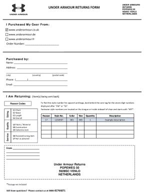 Under Armour Return Authorization Form: Easy Return Process