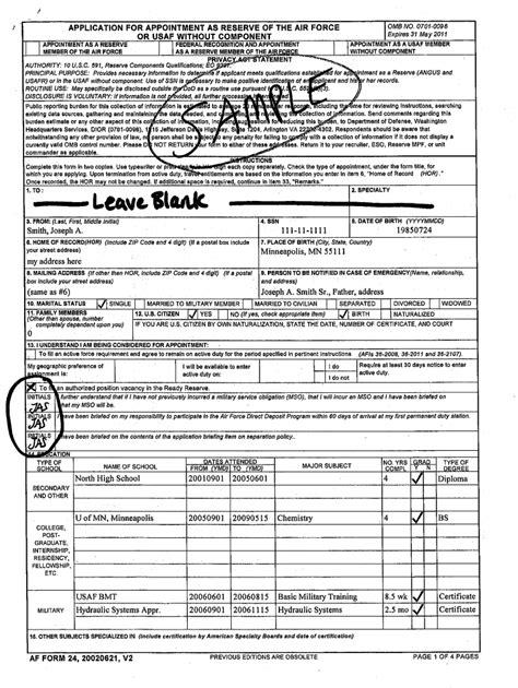 Understanding Af Form 24: A Guide For Air Force Members