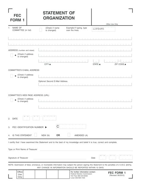 Understanding Fec Form 1: Candidate Registration And Statement