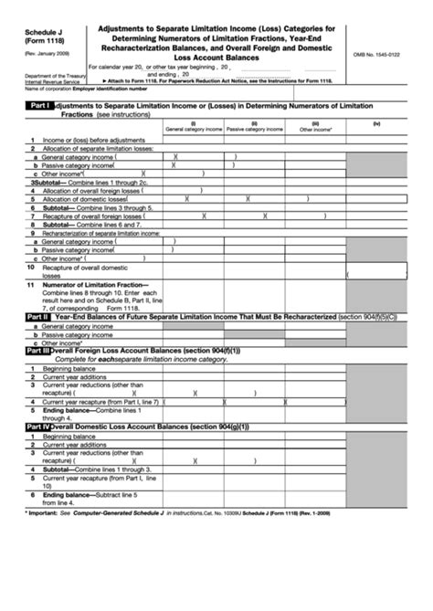 Understanding Form 1118 Schedule J