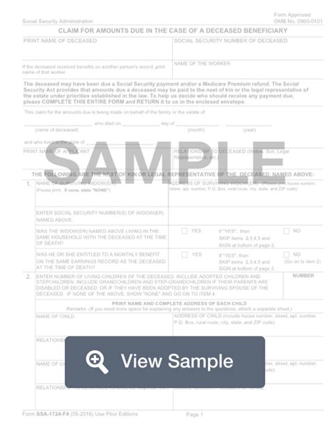 Understanding Form 1724 Ssa: A Guide To Reports